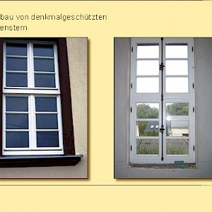 Nachbau von denkmalgeschützten Saalfenstern